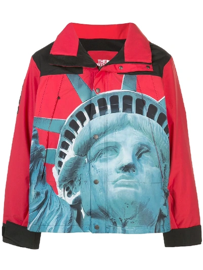 Shop Supreme X The North Face "statue Of Liberty" Mountain Jacket In Red