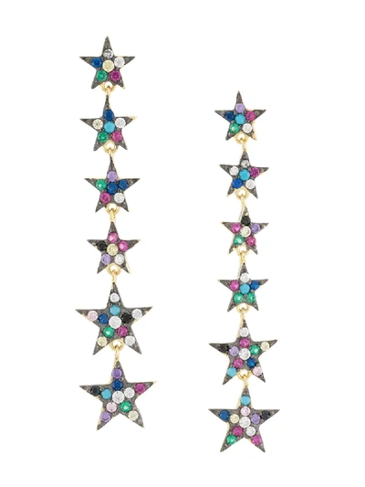 Shop Hues Drop Star Earrings In Multicolour