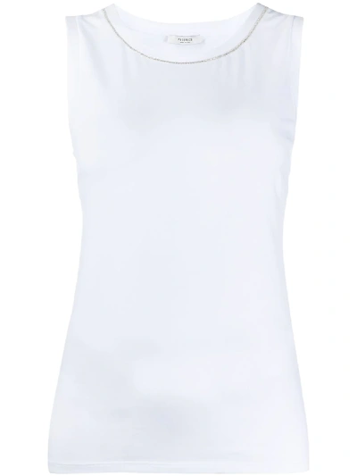 Shop Peserico Stretch Slim Fit Tank Top In White