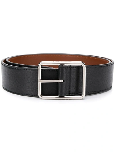 Shop Alexander Mcqueen Reversible Leather Belt In Black