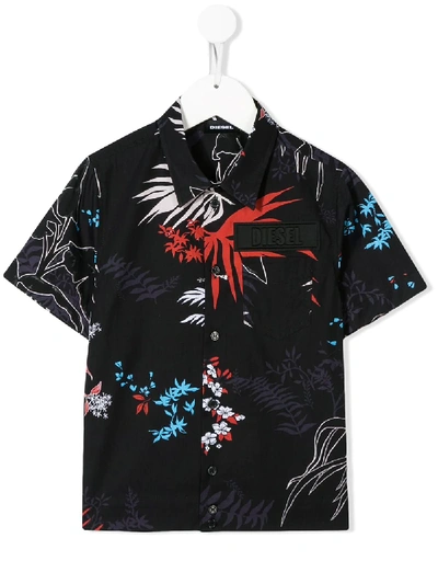 Shop Diesel Hawaiian-style Shirt In Black