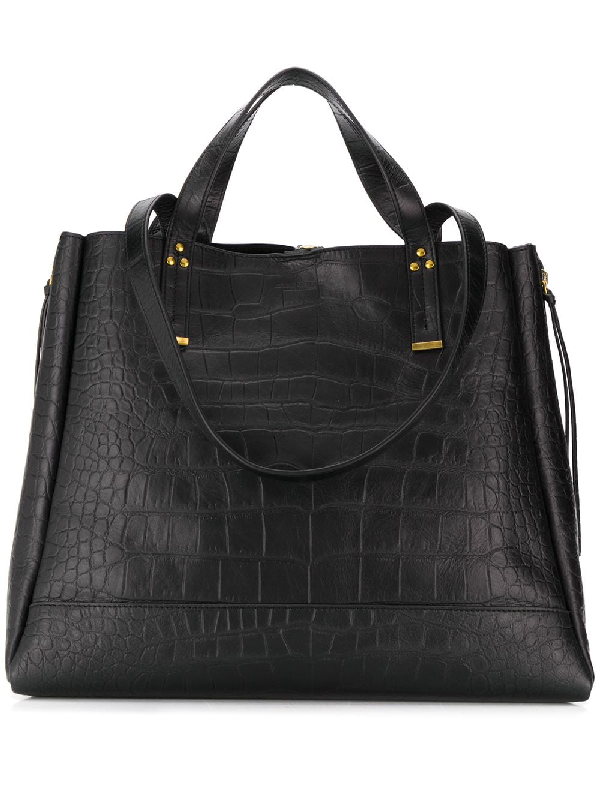 croc effect tote bag