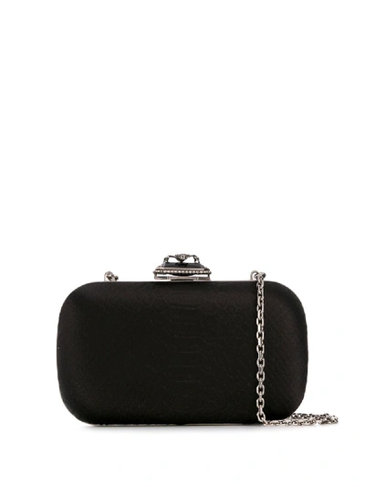 Shop Alexander Mcqueen Embellished Spider Box Clutch In Black