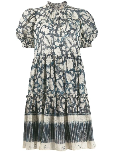 Shop Ulla Johnson Foliage-print Mini Dress In Neutrals
