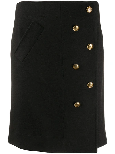 Shop Givenchy Buttoned Short Skirt In Black