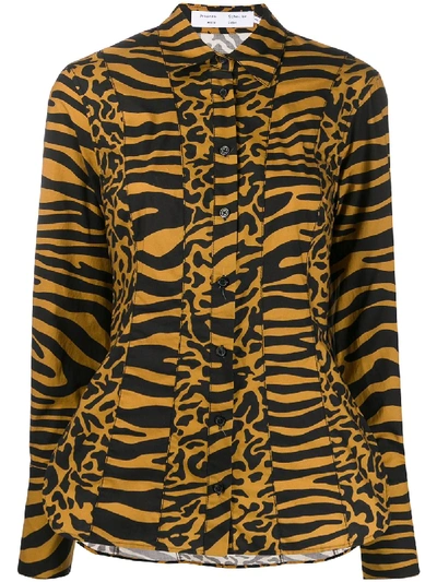 Shop Proenza Schouler White Label Tiger Print Shirt In Brown