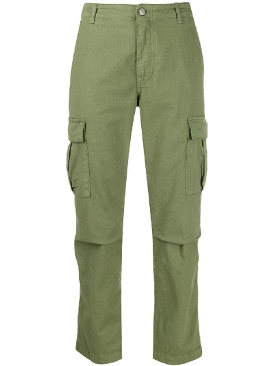 Shop P.a.r.o.s.h High-waisted Cargo Trousers In Green