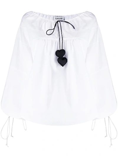 Shop Lanvin Puff Sleeve Blouse In White