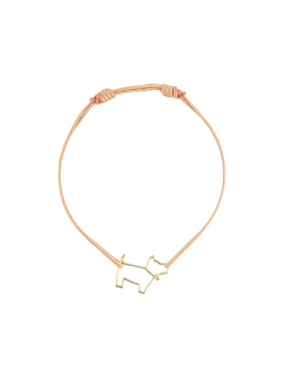 Shop Aliita 9kt Gold Dog Cord Bracelet In Neutrals ,gold