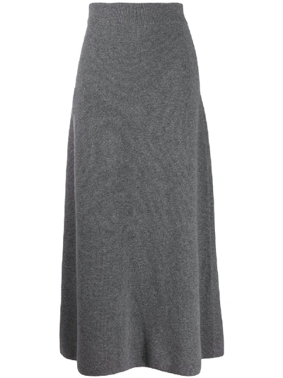 Shop Le Kasha Melrose Cashmere Skirt In Grey