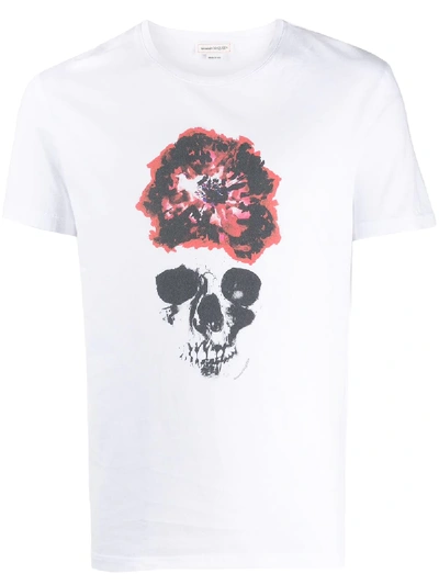 Shop Alexander Mcqueen Graphic Skull Print T-shirt In White