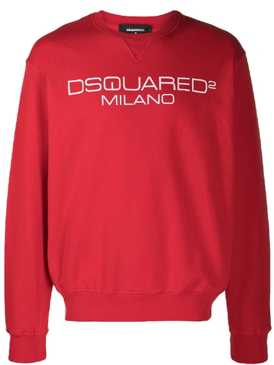 Shop Dsquared2 Logo Sweatshirt In Red