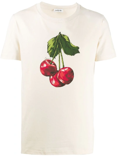 Shop Lanvin Cherry Scented T-shirt In Neutrals