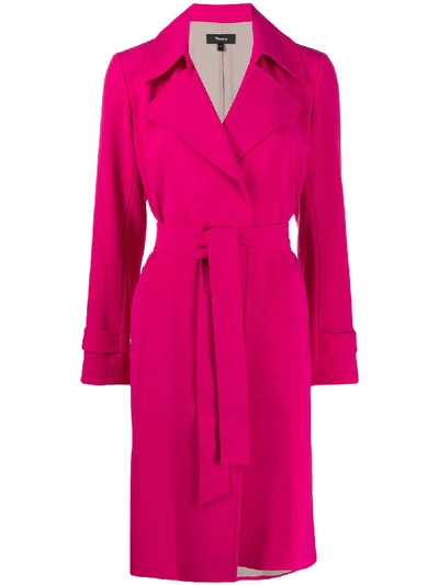 Shop Theory Trenchcoat Mit Gürtel In Pink