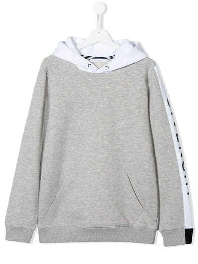 Shop Givenchy Teen Colour Block Hoodie In Grey