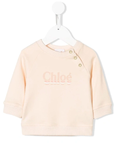 Shop Chloé Side Press Stud Sweatshirt In Neutrals