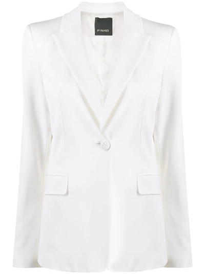 Shop Pinko Single-button Tailored Blazer In White