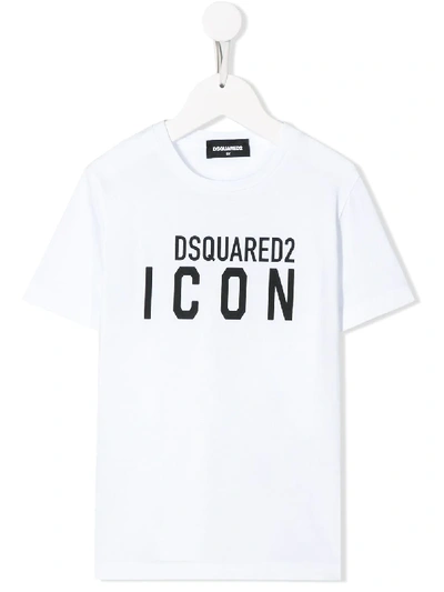 Shop Dsquared2 Icon Logo Print T-shirt In White