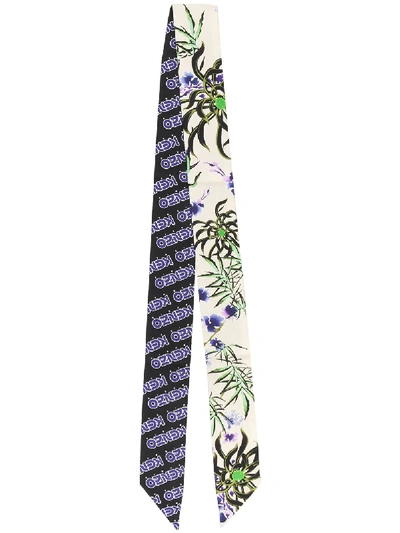 Shop Kenzo Floral Hair Scarf In White