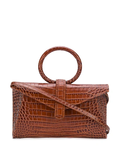 Shop Complet Valery Crocodile-effect Tote Bag In Brown