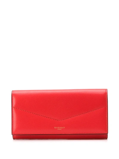 Shop Givenchy Foldover Wallet In Red