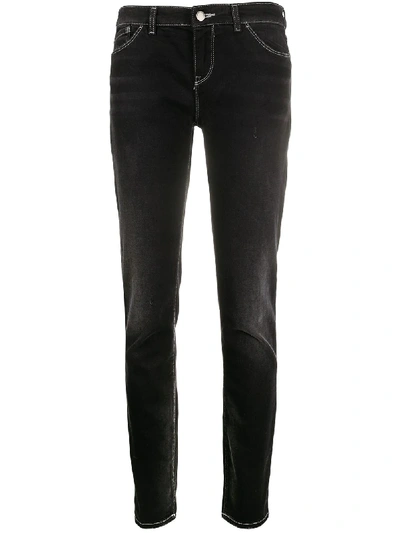Shop Emporio Armani Stretch-fit Low-waist Jeans In Black