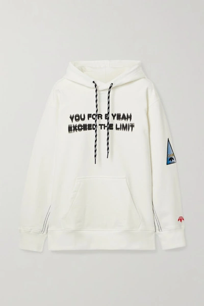 Shop Adidas Originals By Alexander Wang Appliquéd Printed Cotton-jersey Hoodie In White