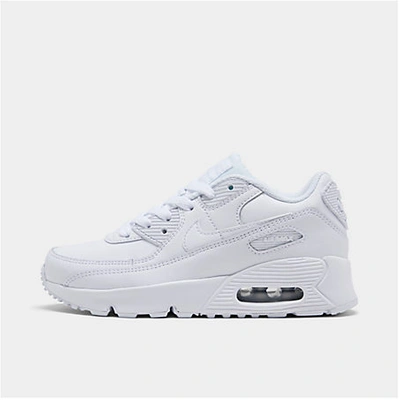 Shop Nike Little Kids' Air Max 90 Casual Shoes In White/white/metallic Silver/white