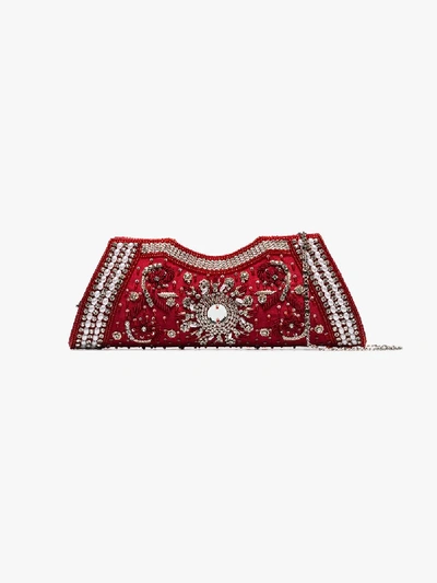 Shop Shrimps 'dallas' Clutch In Red