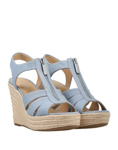 Shop Michael Michael Kors Sandals In Sky Blue