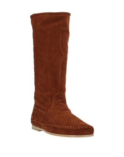 Shop Alberta Ferretti Knee Boots In Brown
