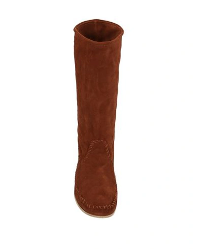 Shop Alberta Ferretti Knee Boots In Brown
