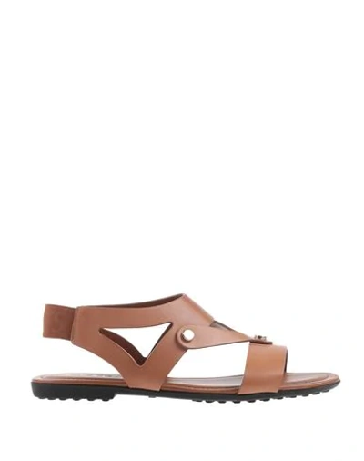 Shop Tod's Sandals In Camel