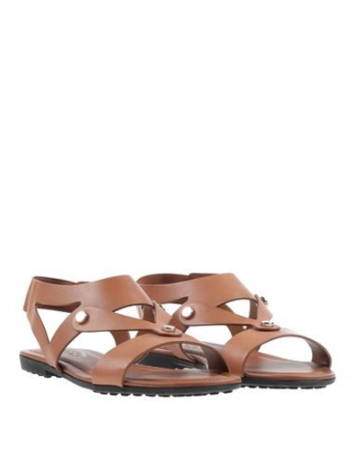 Shop Tod's Sandals In Camel
