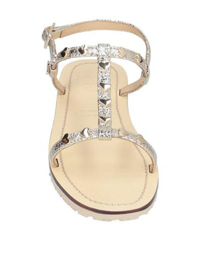 Shop Love Moschino Sandals In Gold
