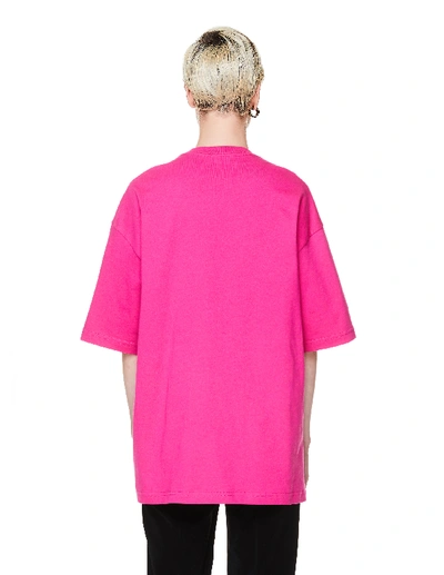 Shop Balenciaga Copyright Regular Cotton T-shirt In Pink