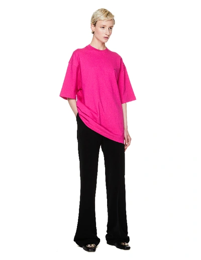 Shop Balenciaga Copyright Regular Cotton T-shirt In Pink