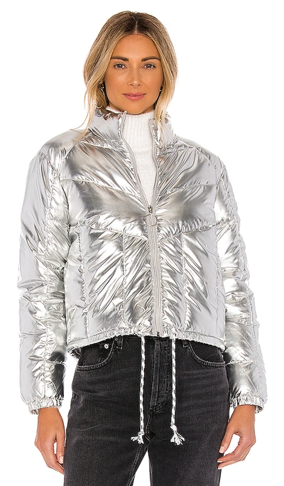 Shop Central Park West Miami Puffer In Silver