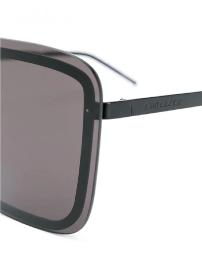 Shop Saint Laurent Mask Sunglasses In Black