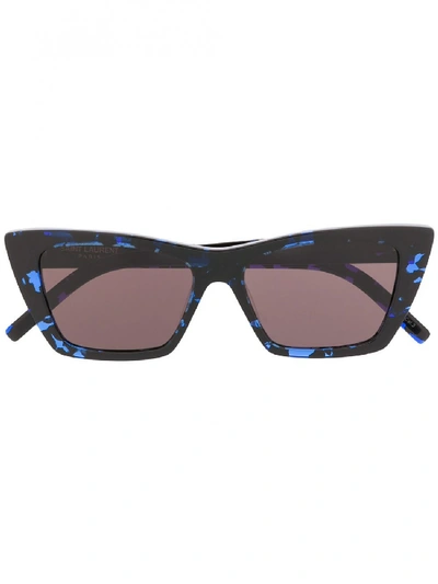 Shop Saint Laurent Sun Ace Sunglasses In Blue