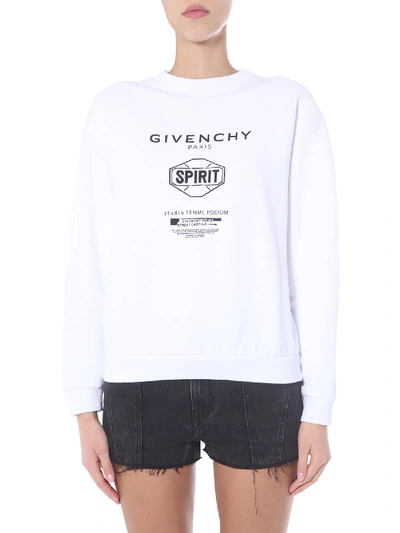 Shop Givenchy Round Neck Sweatshirt In Bianco
