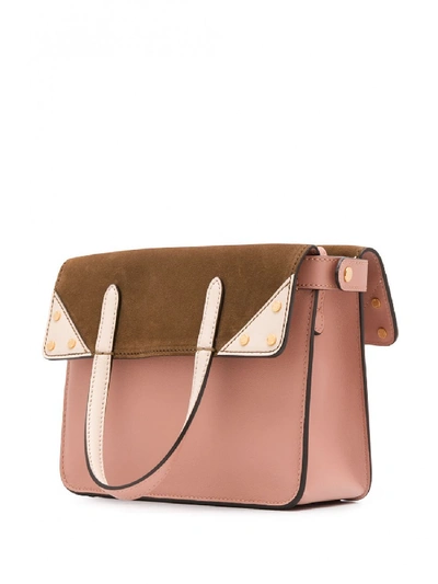 Shop Fendi Flip Small Leather Bag In Pink