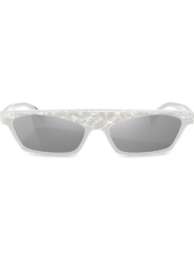 Shop Alain Mikli N°851 Rectangular Frame Sunglasses In White