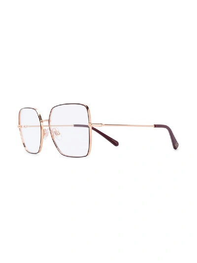 Shop Dolce & Gabbana Square Frame Glasses In Gold