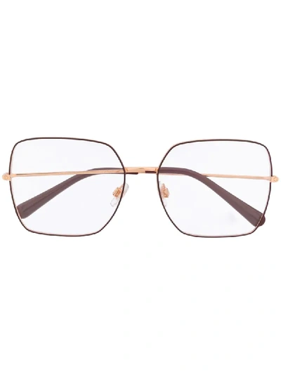 Shop Dolce & Gabbana Square Frame Glasses In Gold