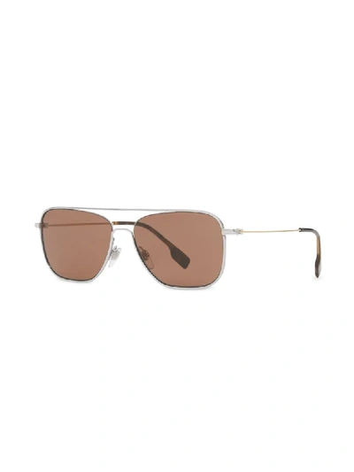 Burberry Top Bar Detail Square Frame Sunglasses In Gold | ModeSens