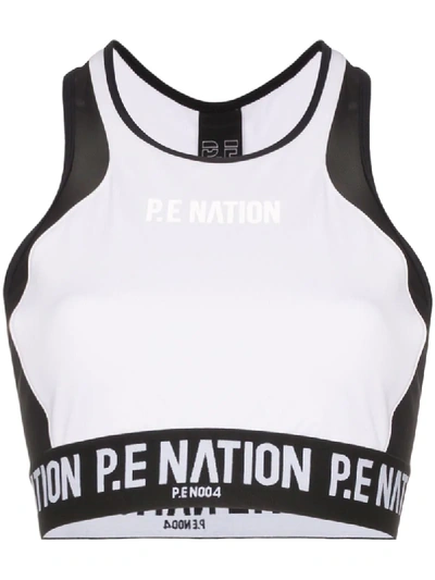 Shop P.e Nation Centre Forward Sports Bra In White