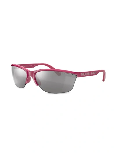 Shop Michael Kors Playa Rectangular Frame Sunglasses In Pink