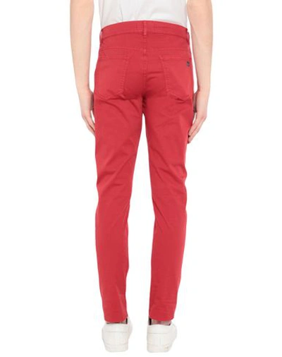 Shop Grey Daniele Alessandrini Casual Pants In Brick Red