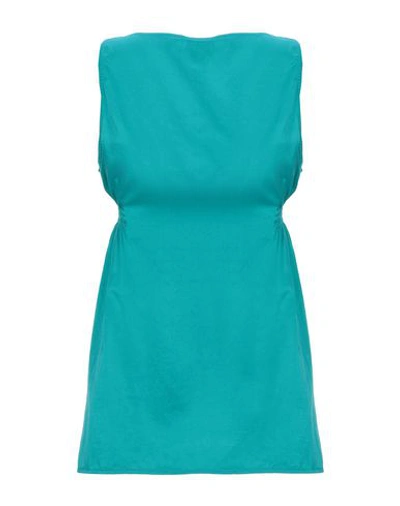 JIJIL JIJIL WOMAN TOP TURQUOISE SIZE 2 COTTON, SILK, ELASTANE 12384734WQ 3